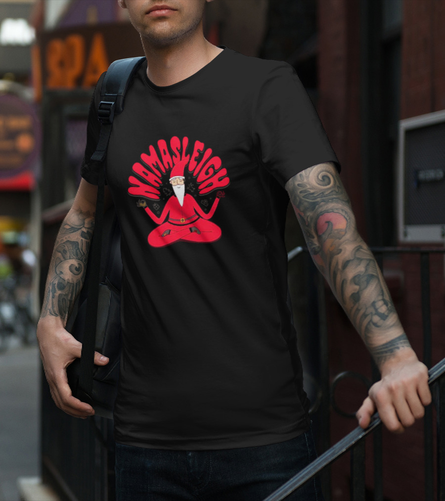 Namasleigh Santa Claus Yoga Christmas T-Shirt