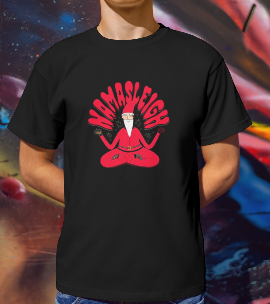 Namasleigh Santa Claus Yoga Christmas T-Shirt