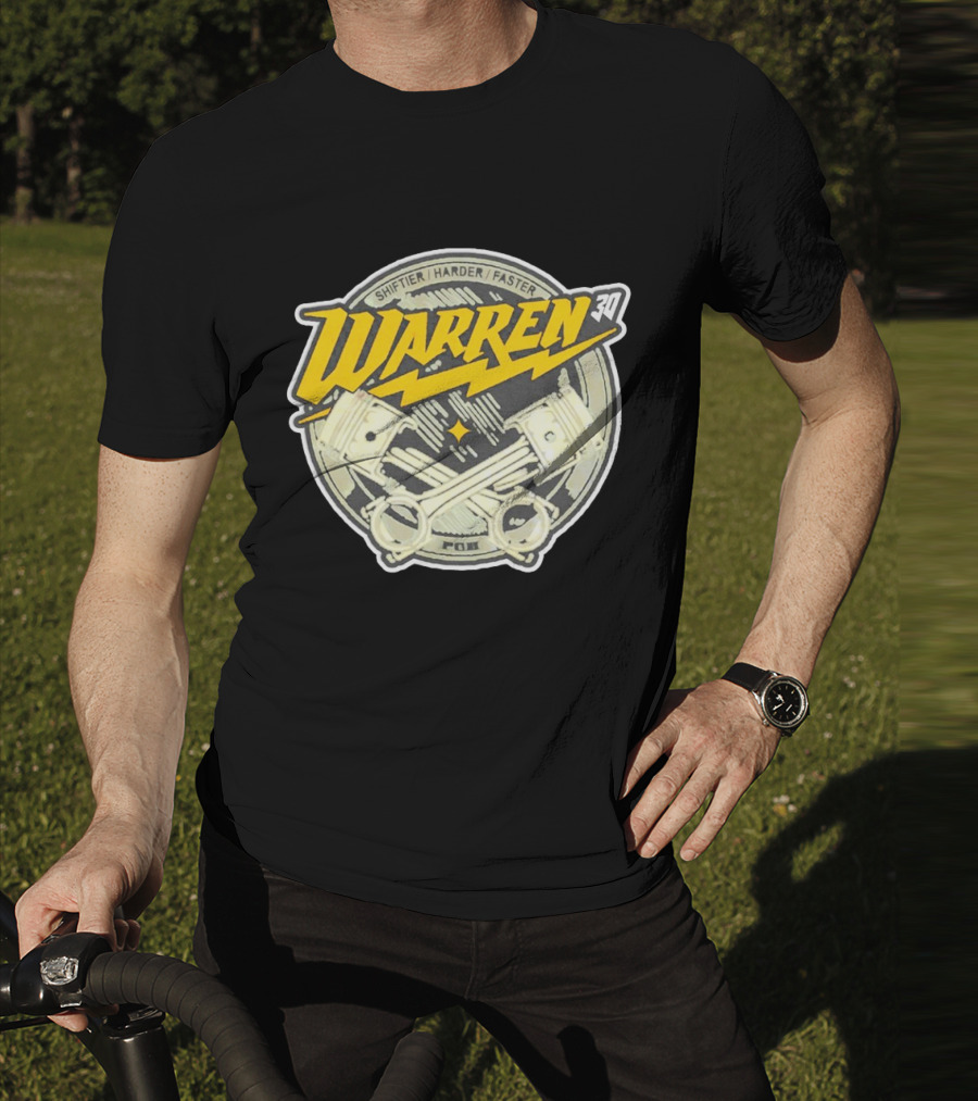 Shiftier Harder Faster Warren 30 Racing Pistons PMF T-Shirt
