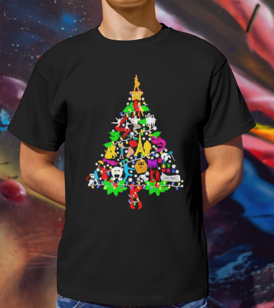 Broadway Musical Icons Christmas Tree T-Shirt
