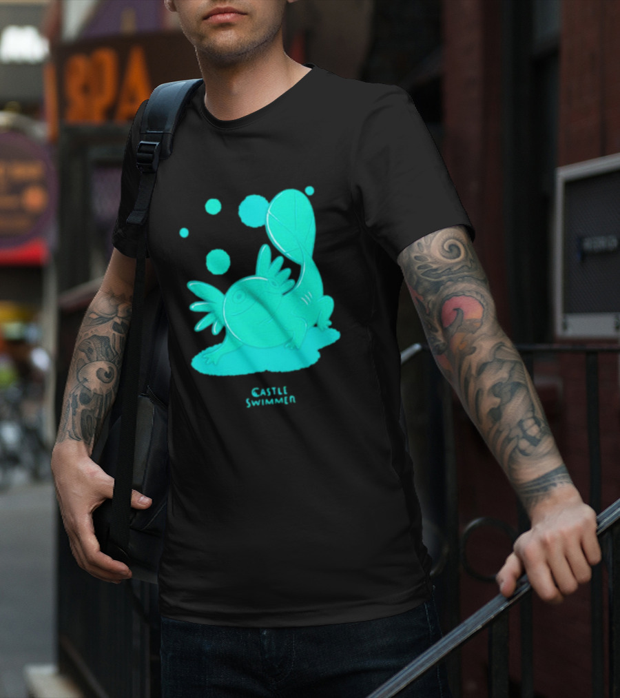 Castle Swimmer Glowing Axolotl Bubbles T-Shirt
