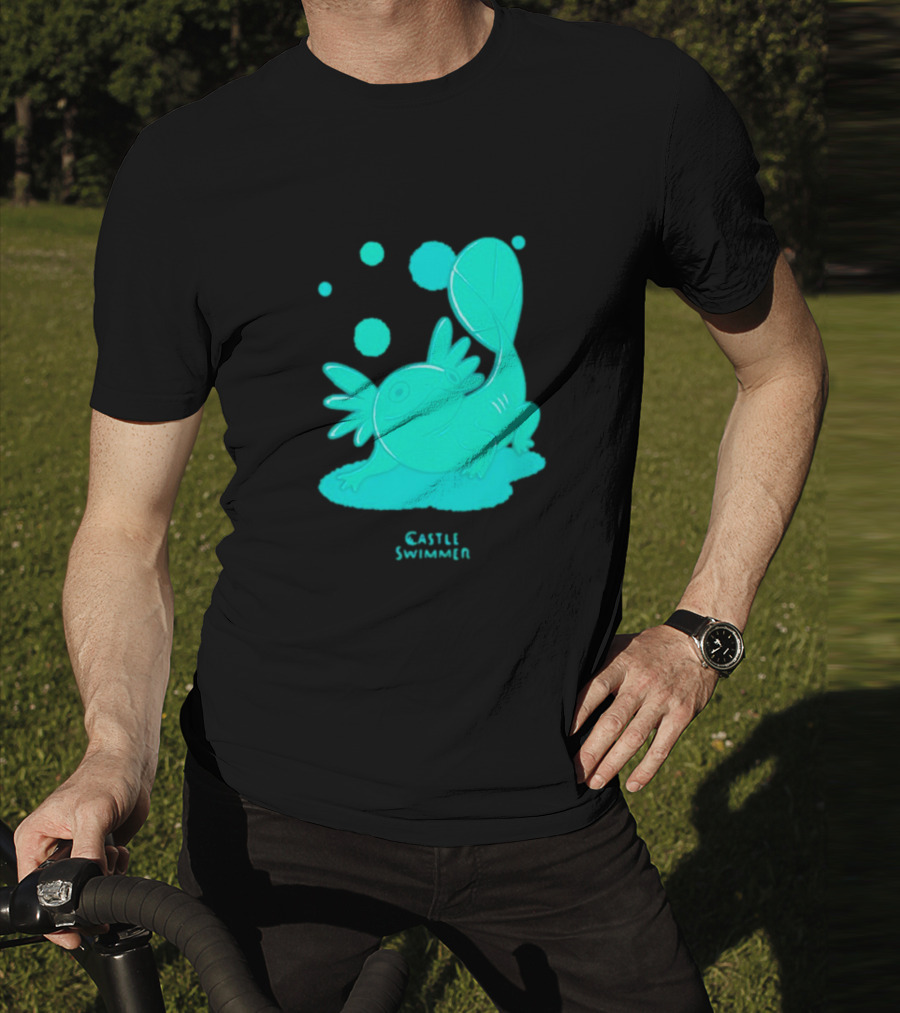 Castle Swimmer Glowing Axolotl Bubbles T-Shirt