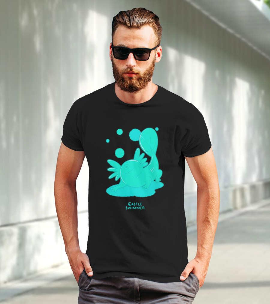 Castle Swimmer Glowing Axolotl Bubbles T-Shirt