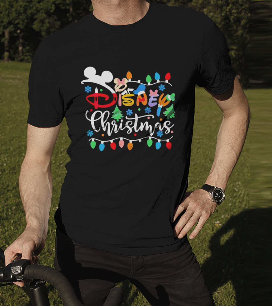 Disney Christmas Lights Festive Icons And Holiday Elements T-Shirt