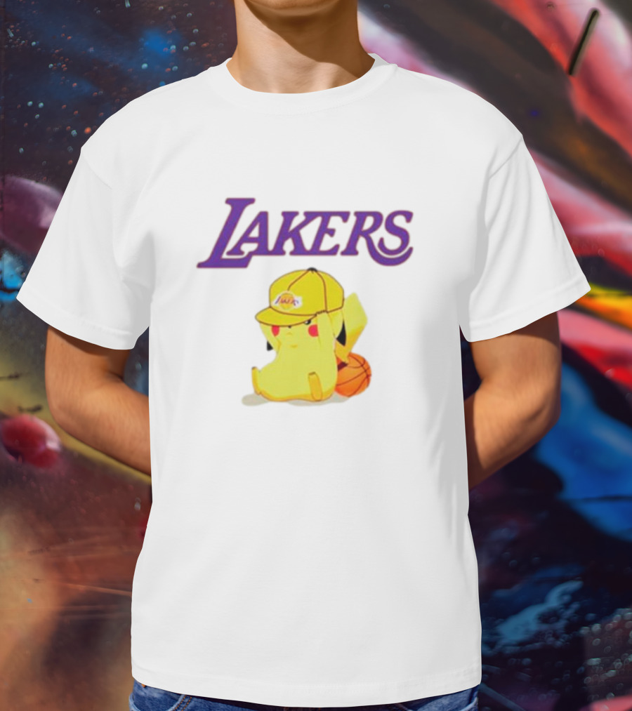 Lakers Pikachu Basketball Hat Combo T-Shirt