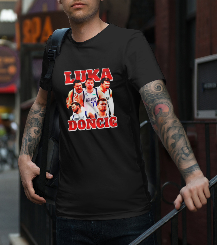 Luka Doncic Dallas Basketball Player Collage T-Shirt