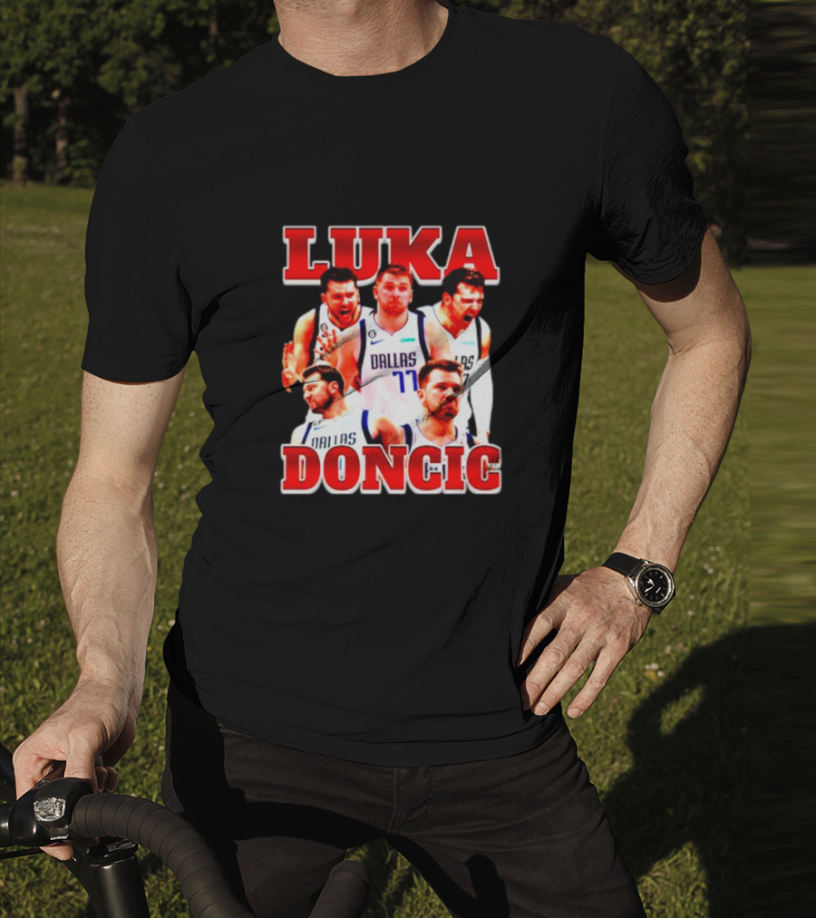 Luka Doncic Dallas Basketball Player Collage T-Shirt