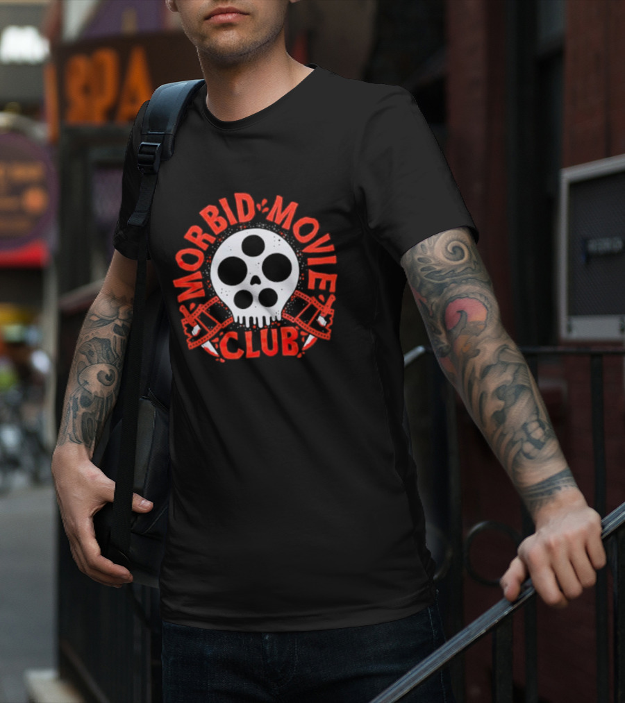 Morbid Movie Club Skull Film Reel Horror Aesthetic T-Shirt