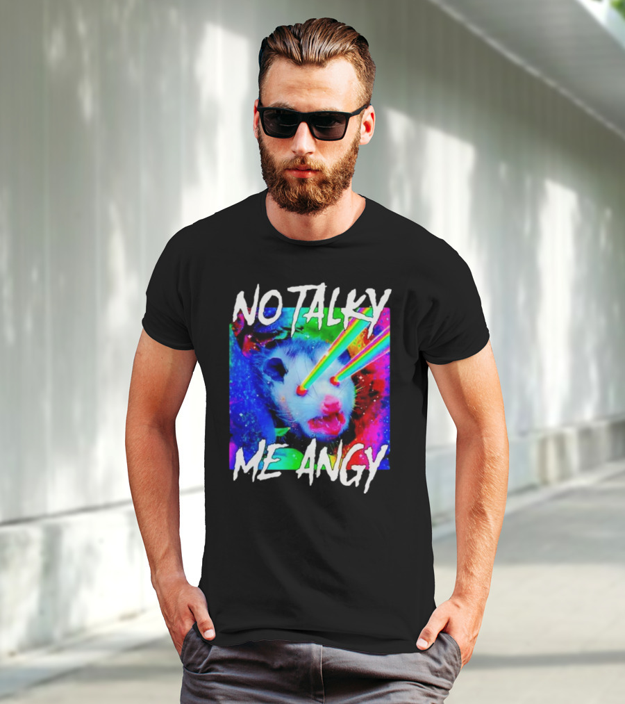 No Talky Me Angy Laser Eyes Possum T-Shirt
