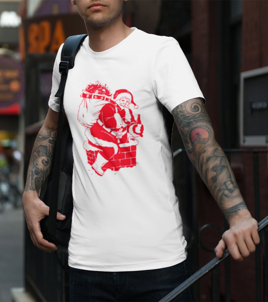Santa Claus Chimney Beer Belly Red T-Shirt