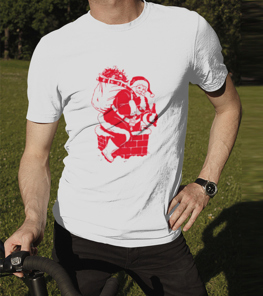 Santa Claus Chimney Beer Belly Red T-Shirt