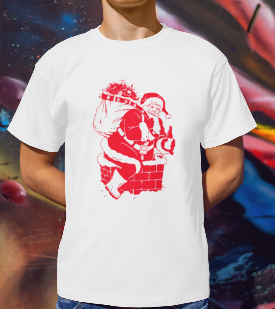 Santa Claus Chimney Beer Belly Red T-Shirt