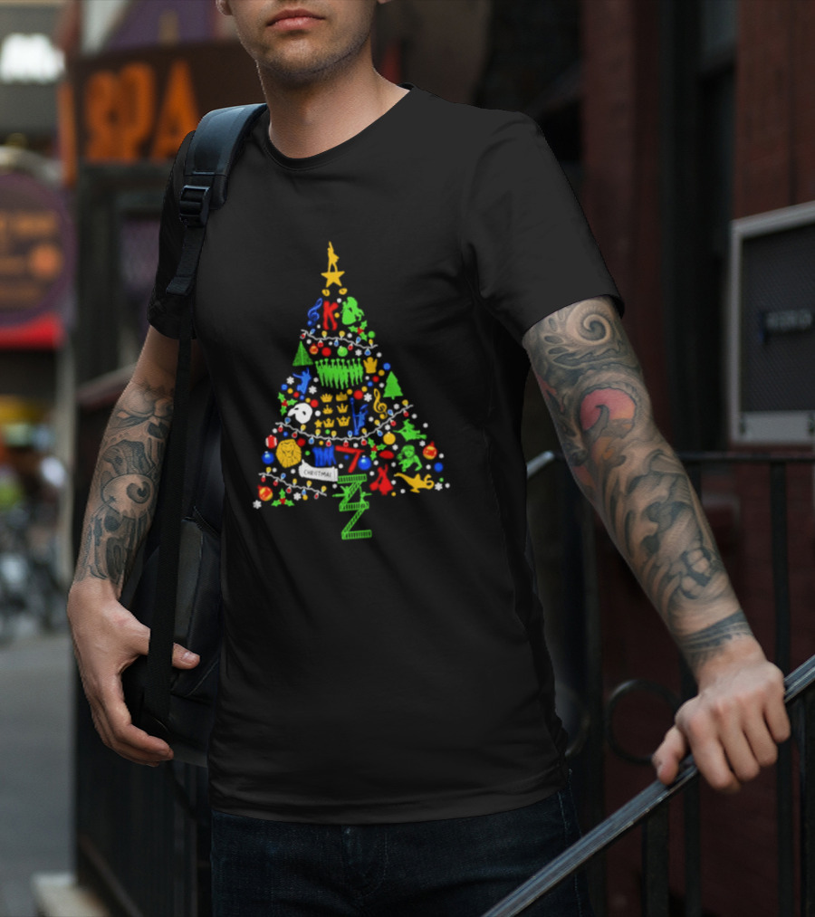 Ultimate Broadway Themed Christmas Tree Colorful Ornament Decorations T-Shirt