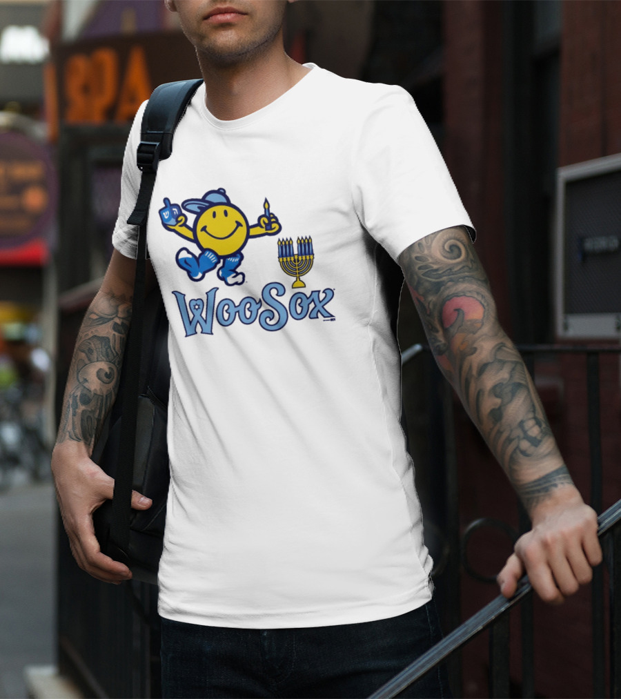 Worcester Red Sox Hannukkah Smiley Dreidel Menorah WooSox T-Shirt