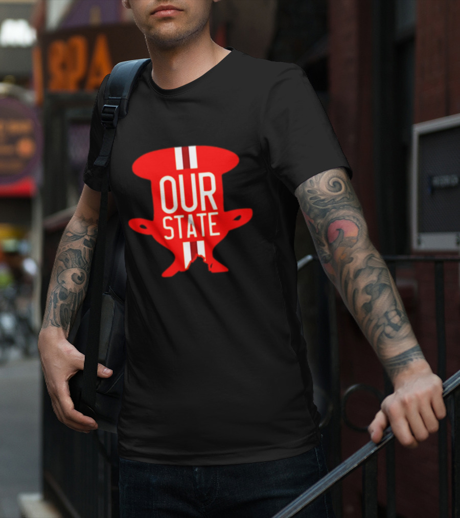 Our State Victory Celebration Red Trophy T-Shirt