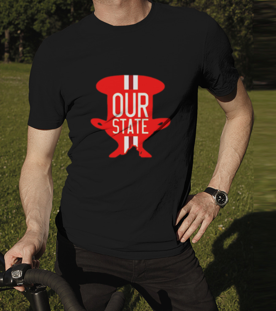 Our State Victory Celebration Red Trophy T-Shirt