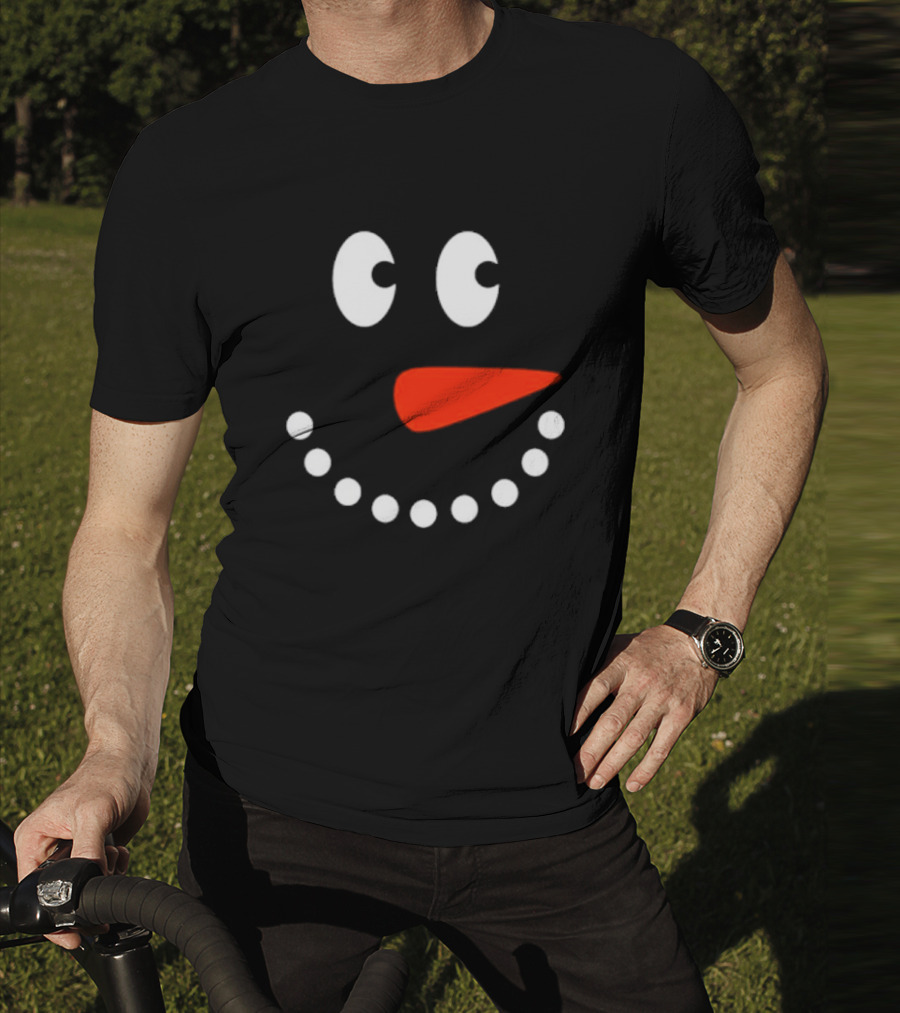 Snowman Face Christmas Holiday T-Shirt