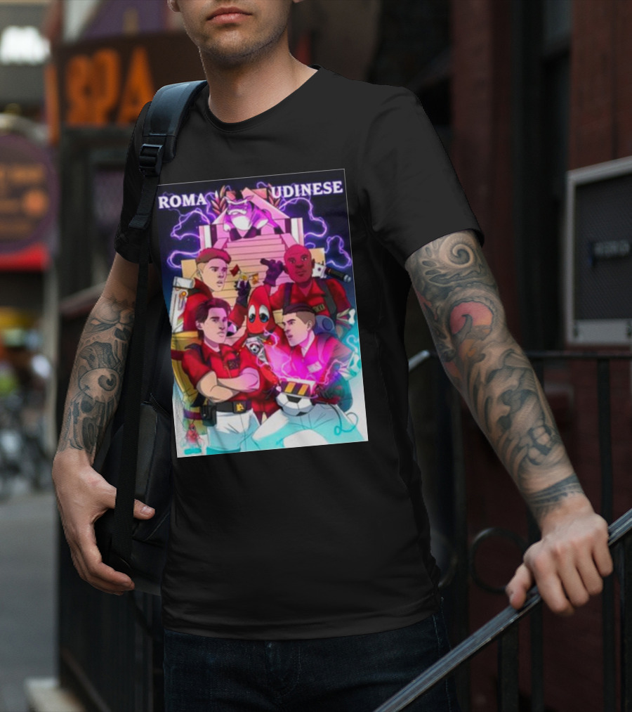ROMA UDINESE Ghostbusters Crossover Soccer Team Remix T-Shirt