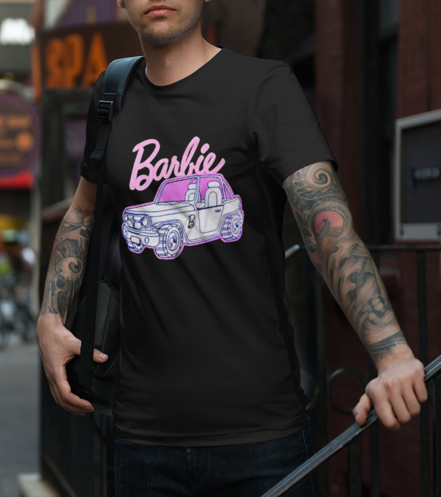 Barbie Beach Cruiser Car With Pink And White T-Shirt