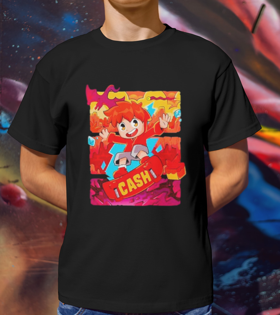 Cash And Nico Cash Red Hot Adventure With Skateboard And Dragons T-Shirt