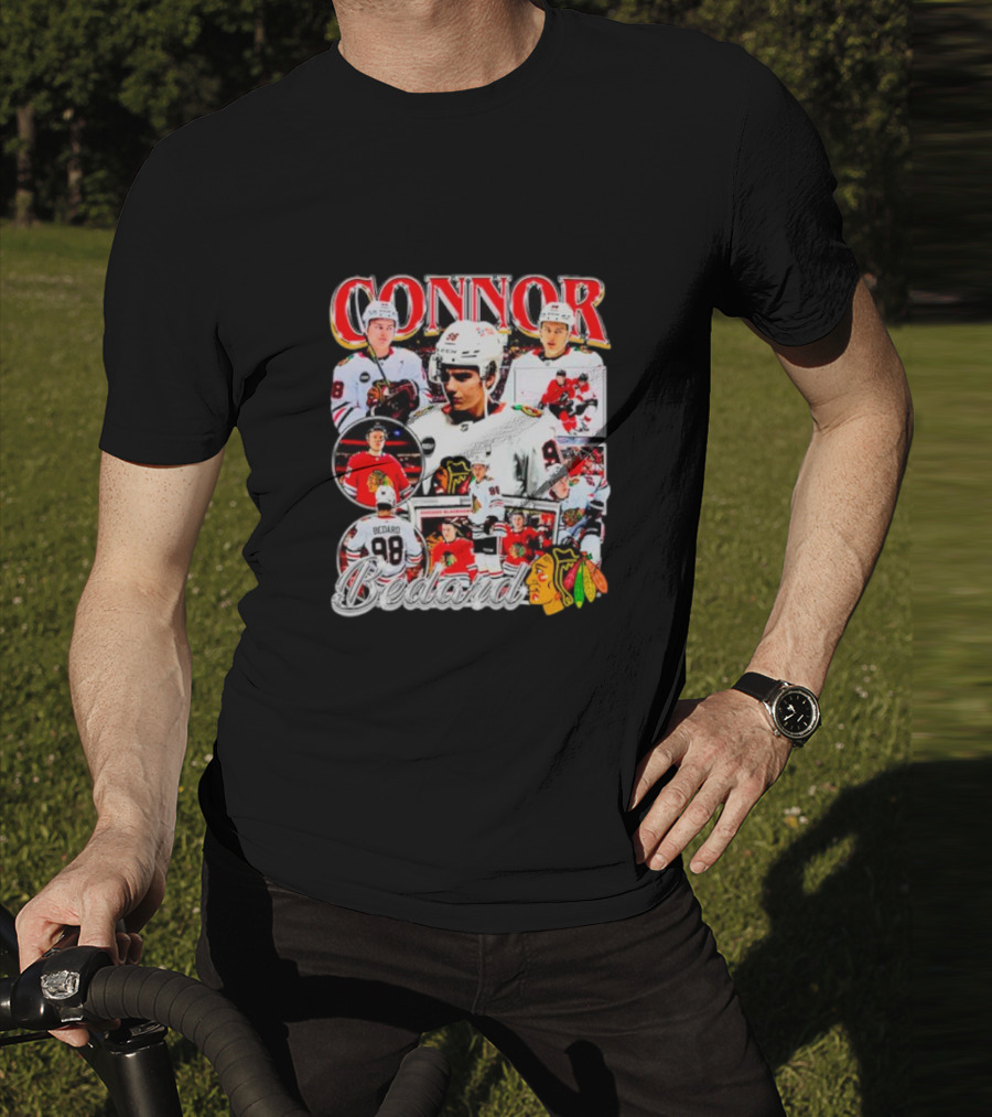 Connor Bedard Chicago Blackhawks NHL Player Collage T-Shirt