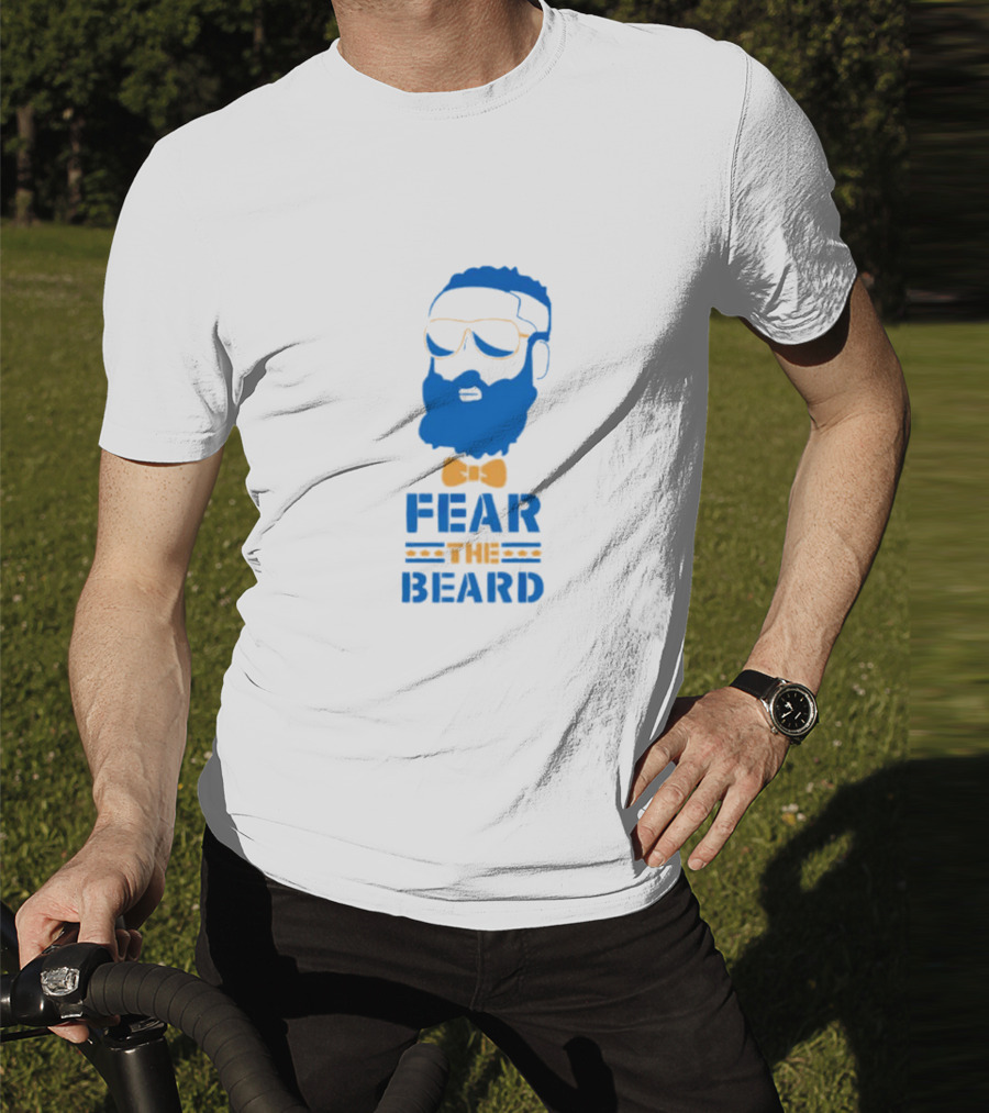 James Harden Basketball Fear The Beard Iconic Blue And Orange T-Shirt
