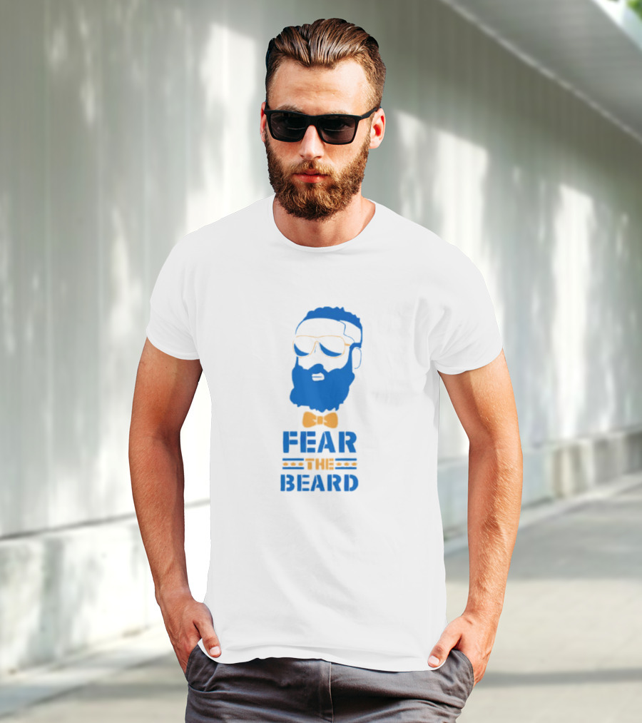 James Harden Basketball Fear The Beard Iconic Blue And Orange T-Shirt