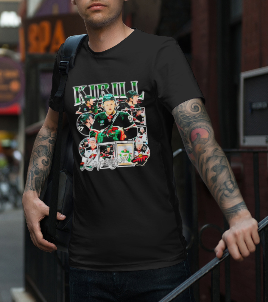 Kirill Kaprizov Minnesota Wild NHL Player Collage 97 T-Shirt