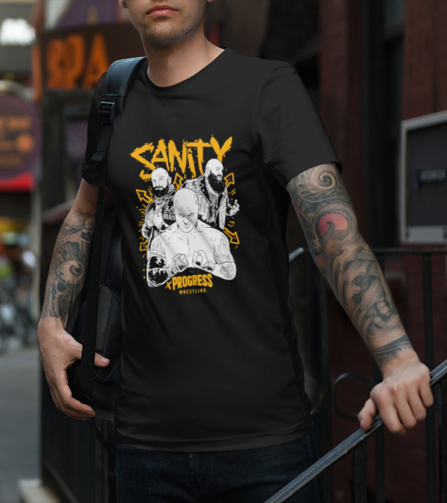 Sanity X Progress Wrestling Trio Fighters T-Shirt