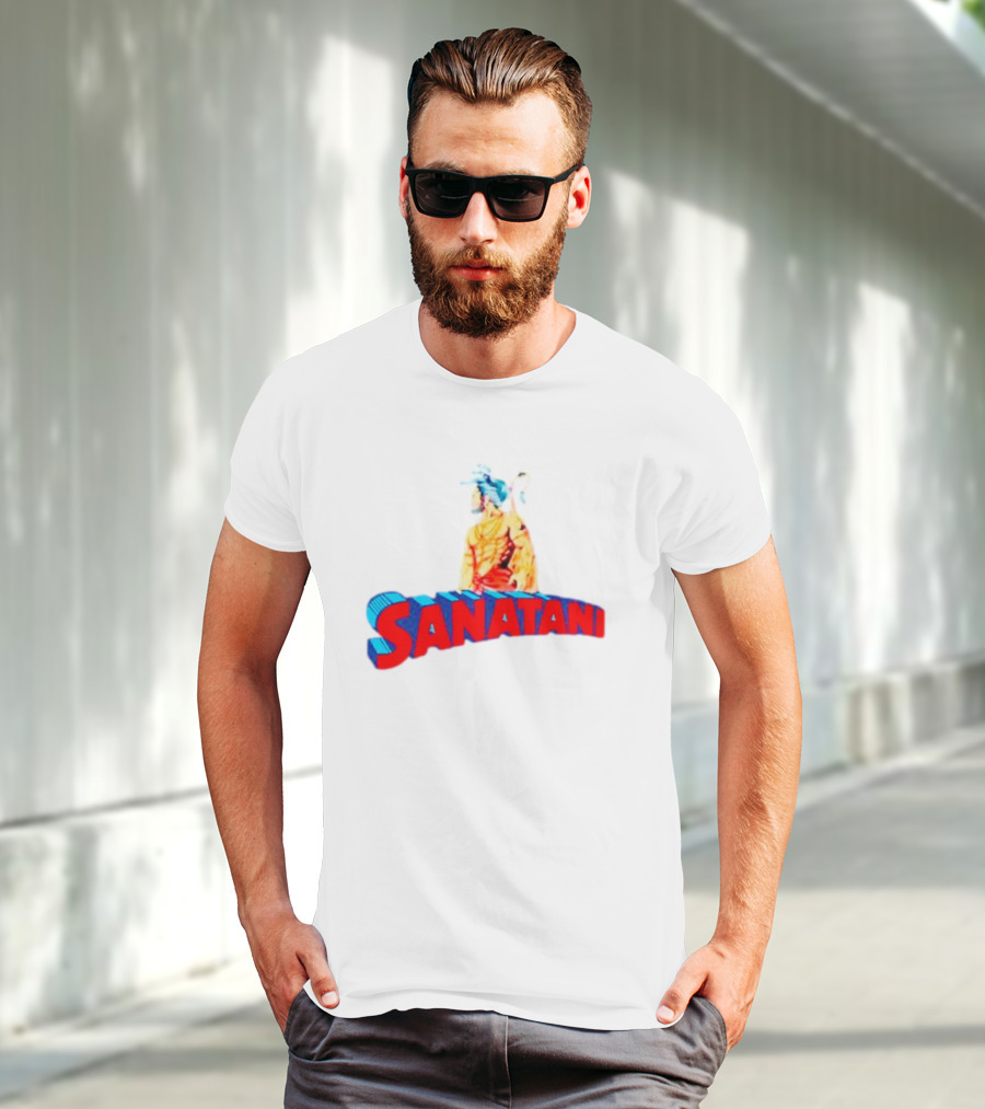 Sanatani Warrior Artwork Featuring Traditional Figure T-Shirt