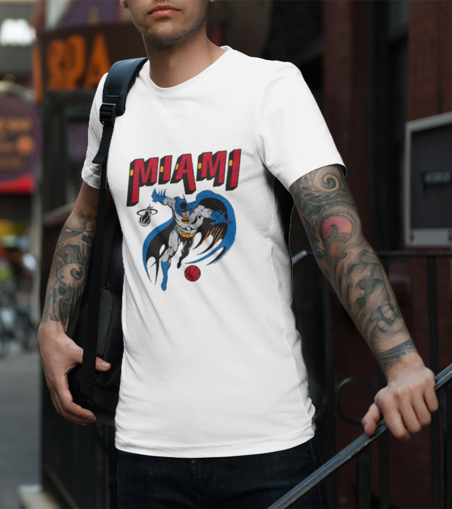 Batman Miami Heat Superhero Basketball Adventure T-Shirt