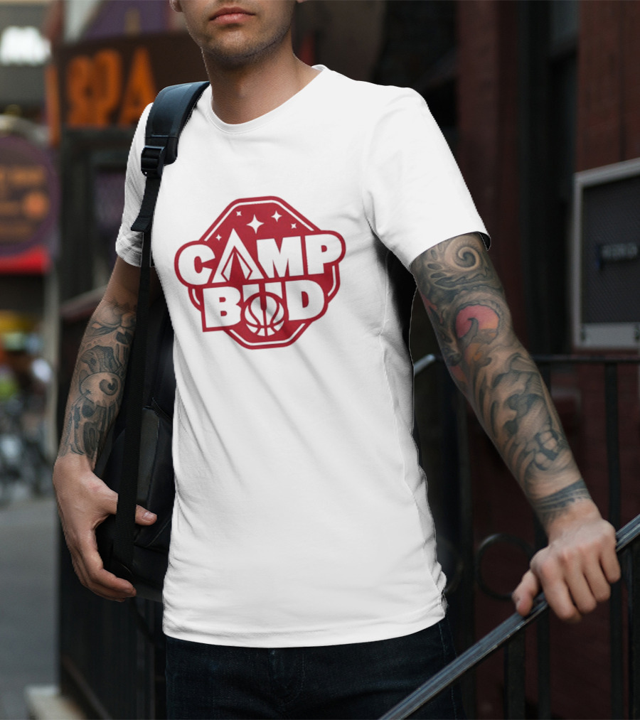 CAMP BUD Basketball Stars And Tent T-Shirt