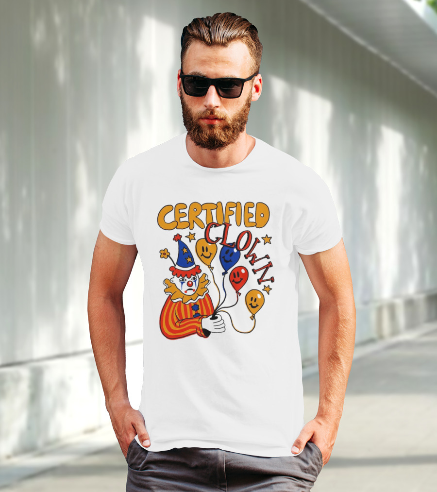 CERTIFIED CLOWN Balloons And Stars T-Shirt