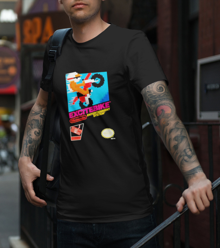 Excitebike Nintendo Entertainment System Retro Game Cover T-Shirt