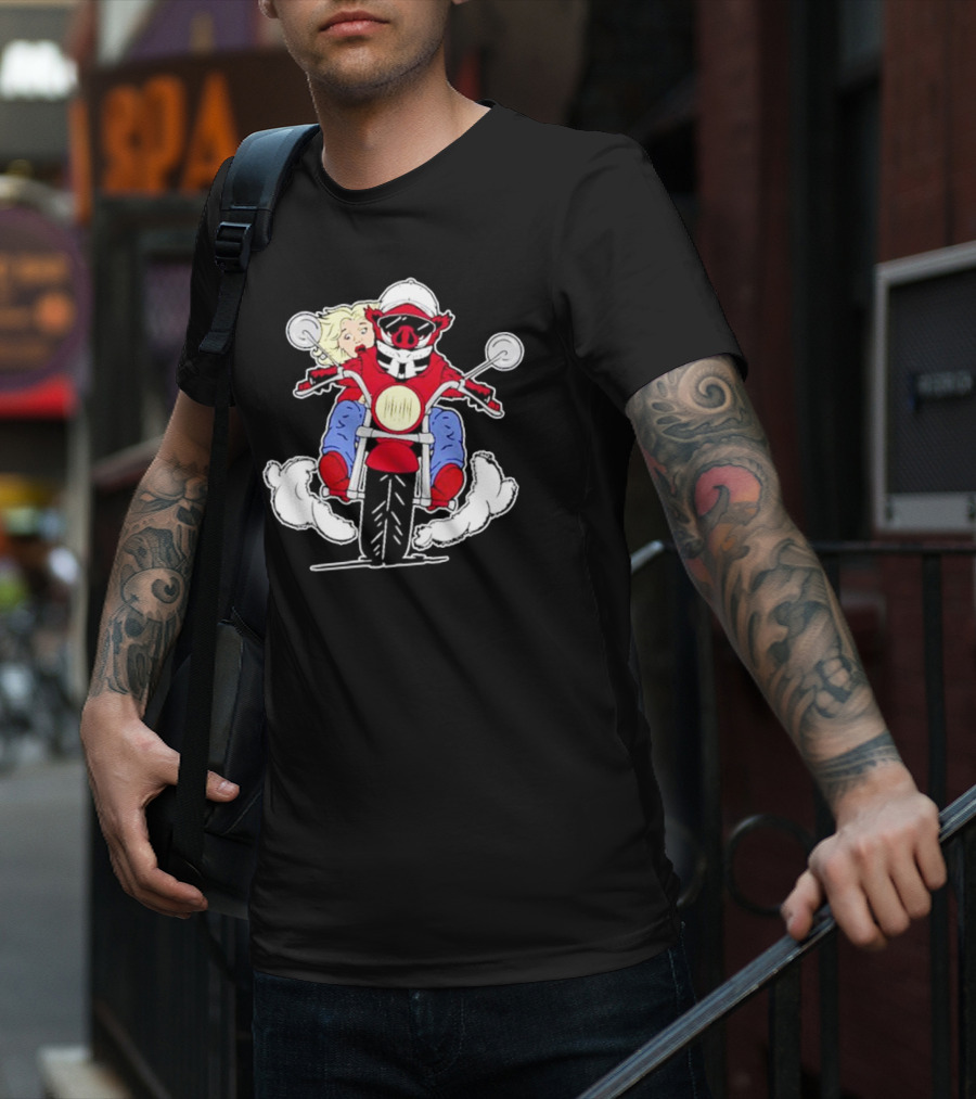 Arkansas Razorbacks Pig Riding Motorcycle With Passenger T-Shirt
