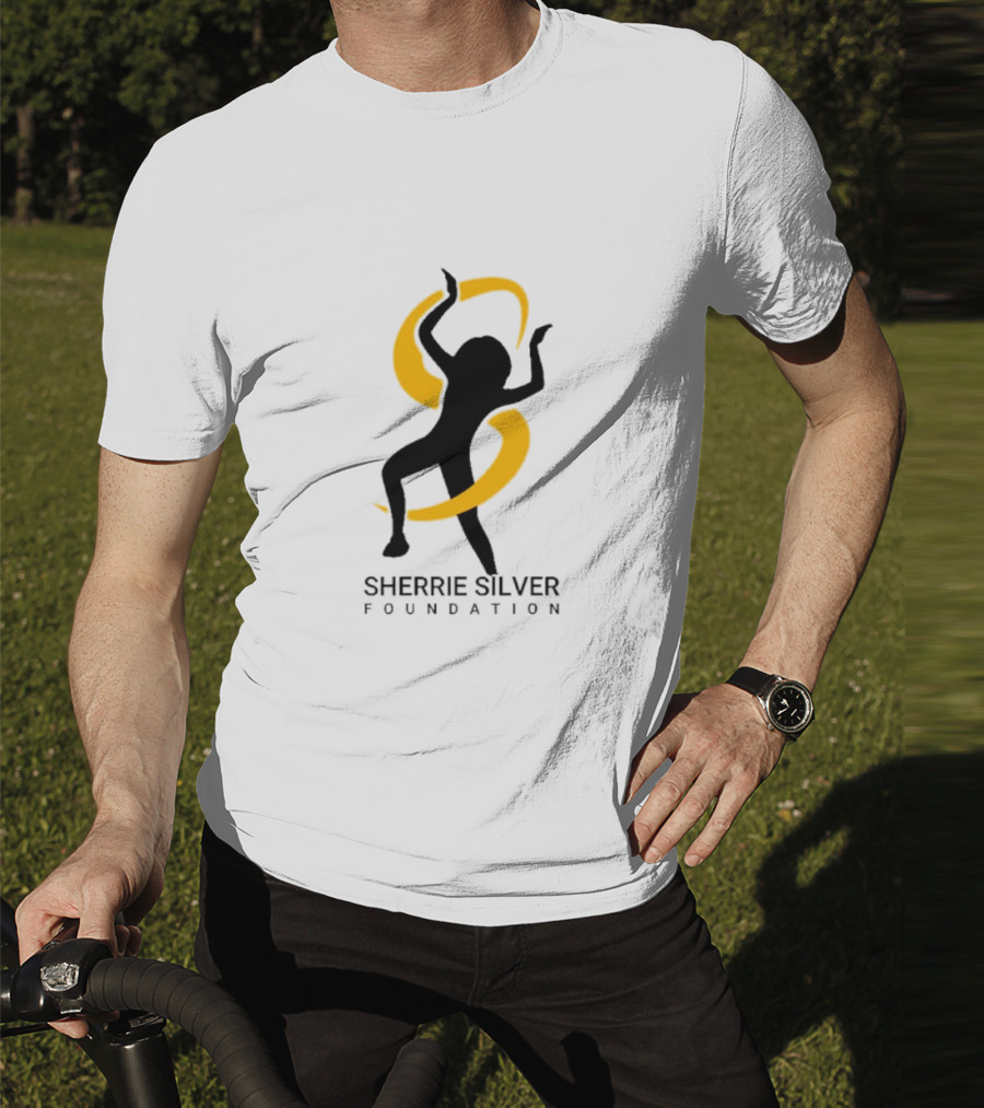 Sherrie Silver Foundation Dancing Silhouette With Yellow Ribbon T-Shirt