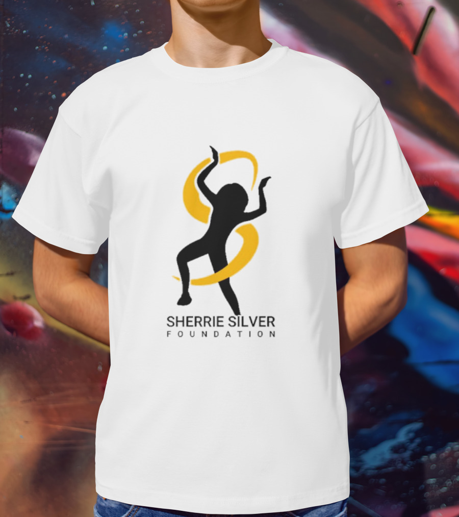 Sherrie Silver Foundation Dancing Silhouette With Yellow Ribbon T-Shirt