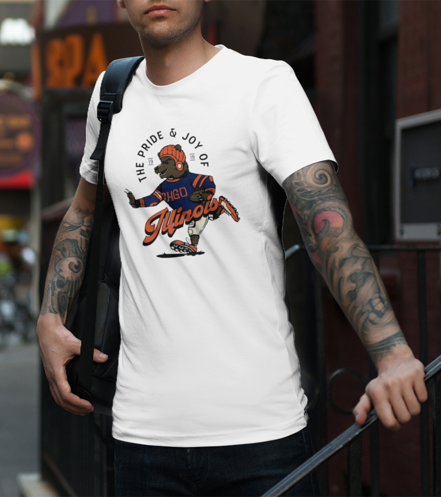 THE PRIDE And JOY OF ILLINOIS BEAR IN CHGO SWEATER WITH FOOTBALL 1919 T-Shirt