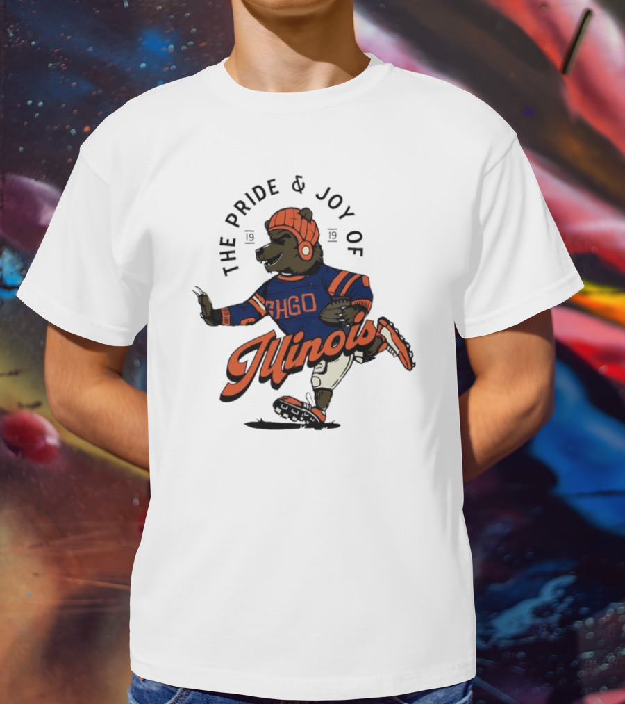 THE PRIDE And JOY OF ILLINOIS BEAR IN CHGO SWEATER WITH FOOTBALL 1919 T-Shirt