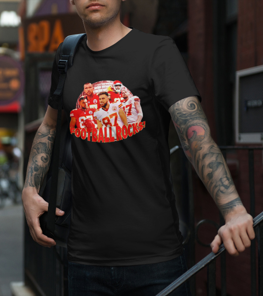 Travis Kelce Football Rocks KC Chiefs 87 T-Shirt