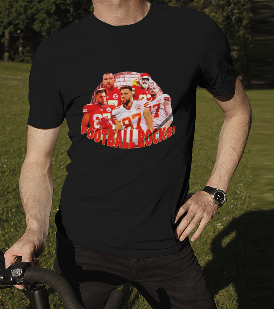 Travis Kelce Football Rocks KC Chiefs 87 T-Shirt