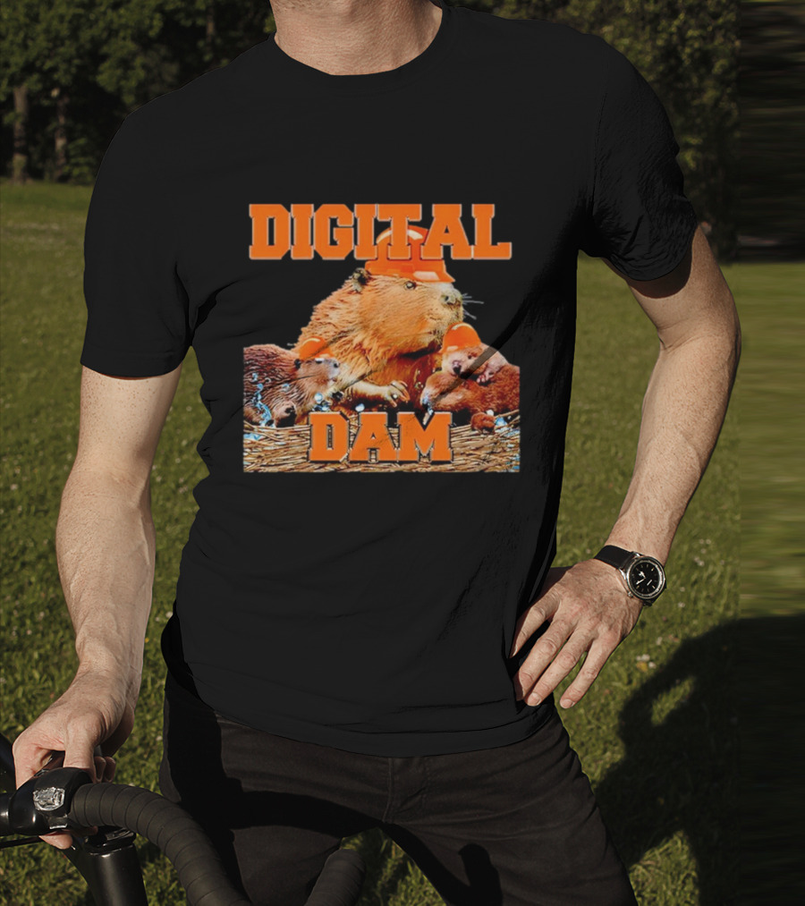DIGITAL DAM BEAVER WITH HARD HATS T-Shirt
