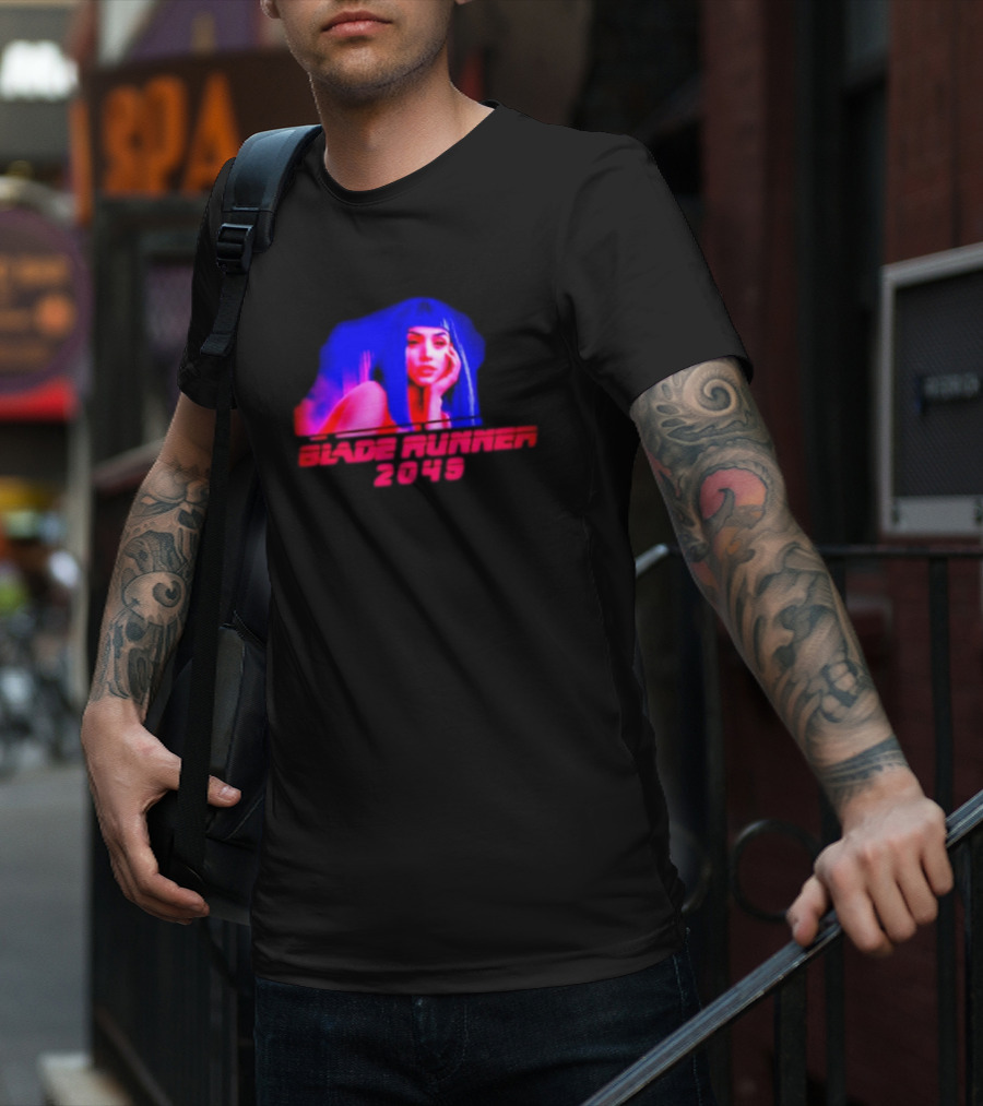 Blade Runner 2049 Neon Portrait Style With Futuristic Aesthetic T-Shirt