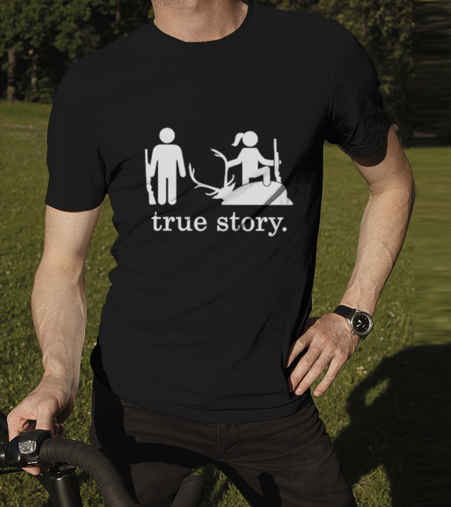 Hunting True Story Deer Silhouette With Rifle Icons T-Shirt