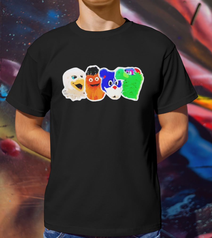 Philadelphia Eagles Flyers Phillies Phanatic Mascots T-Shirt