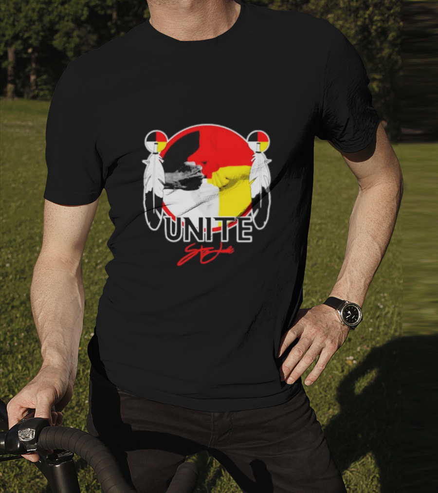 UNITE Style Native American Feathers Colorful Unity T-Shirt
