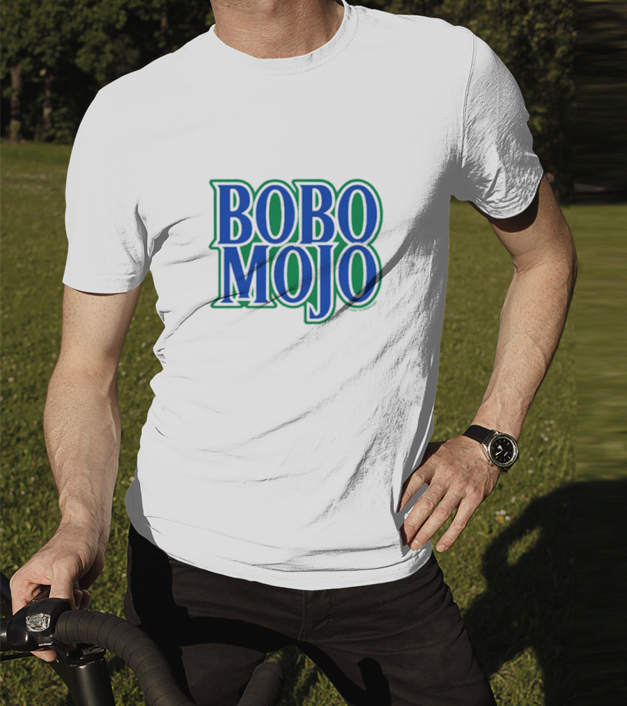 BOBO MOJO Bold Blue And Green Block Letters T-Shirt