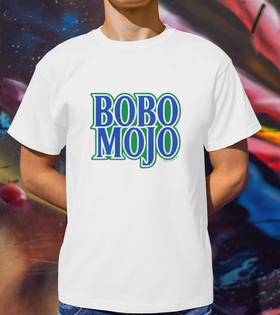 BOBO MOJO Bold Blue And Green Block Letters T-Shirt