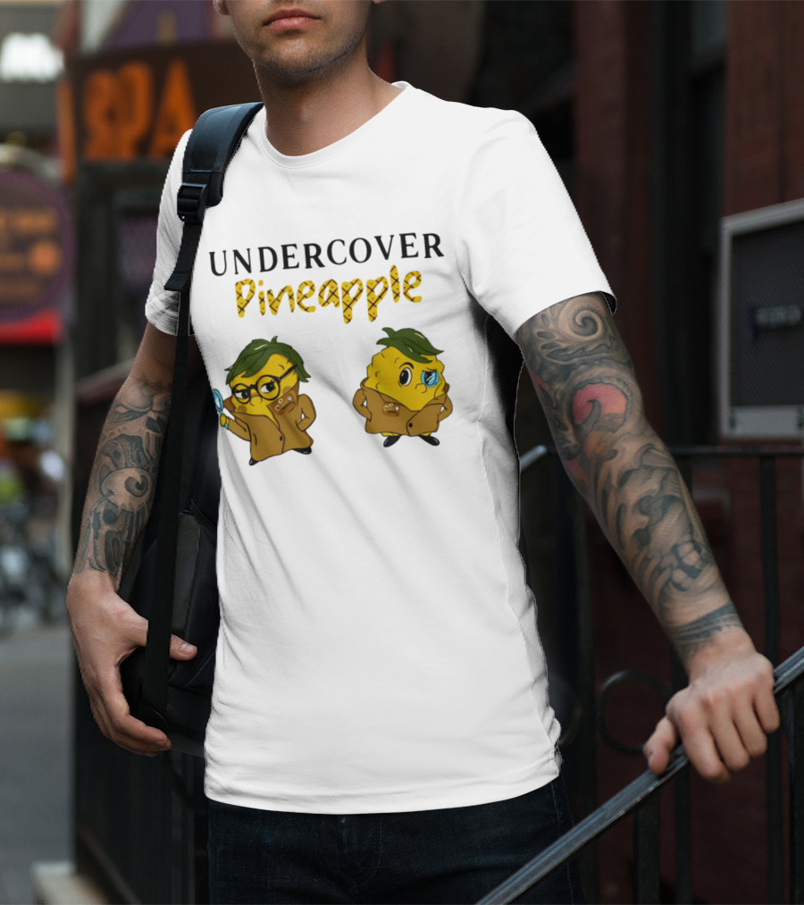 Crime Weekly Podcast Merch Undercover Pineapple Detective Characters Duo T-Shirt