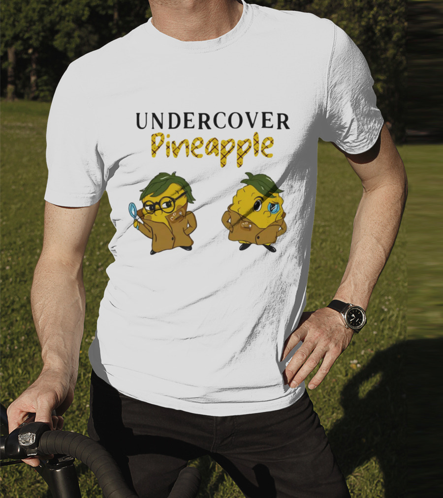 Crime Weekly Podcast Merch Undercover Pineapple Detective Characters Duo T-Shirt